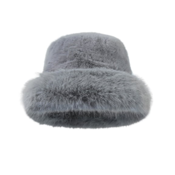 Solid Color Plush Bucket Hat, Warm Fuzzy Fisherman Hat for Cold Weather