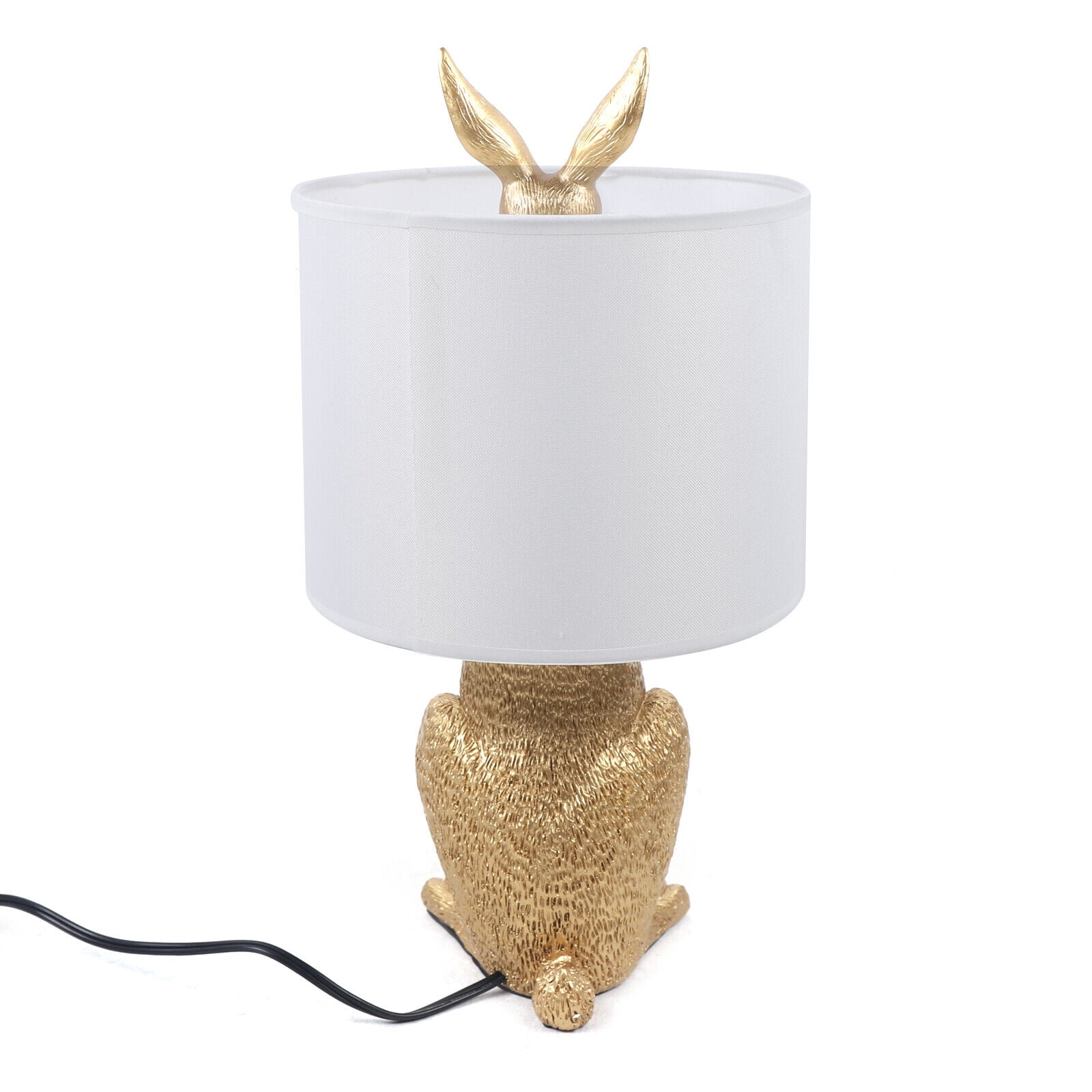 Modern Golden Rabbit Desk Lamp – LED E26 Bulb Compatible, Stylish and Creative Indoor Lighting for Living Room, Bedroom, and Office Decor