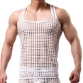 thumbnail image 2 of Penkiiy Top de malla para hombres Fishnet Tank Tops Muscle Rave sin mangas Ver a través de las camisas, 2 of 9