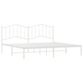 thumbnail image 2 of vidaXL Metal Bed Frame with Headboard White 193x203 cm, 2 of 5
