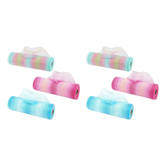 Billuyoard 5 rollos de cinta de malla decorativa de 6 x 10 yardas de lámina metálica para coronas de Halloween Type4 NO4