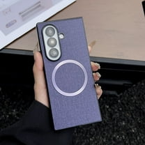 Decase Magnetic Case for Samsung Galaxy Z Fold 7 Phone Case, Thin Anti-Fingerprint Cover Fabric Feel Shockproof Scratch-Resistant Protective Case for Z Fold 7 Soft Silicone TPU Bumper Cover,Purple