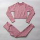 thumbnail image 1 of Conjunto de Yoga de 2/3/4 piezas para mujer ropa deportiva de entrenamiento sin costuras para gimnasio, trajes de cintura alta Leggings Top corto de manga larga, 1 of 4