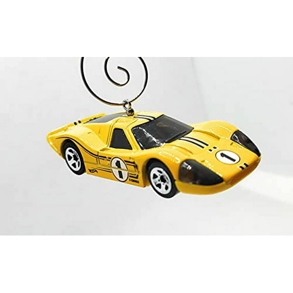 Christmas Ornament for 1967 Ford GT-40 Mk IV Race Car Yellow