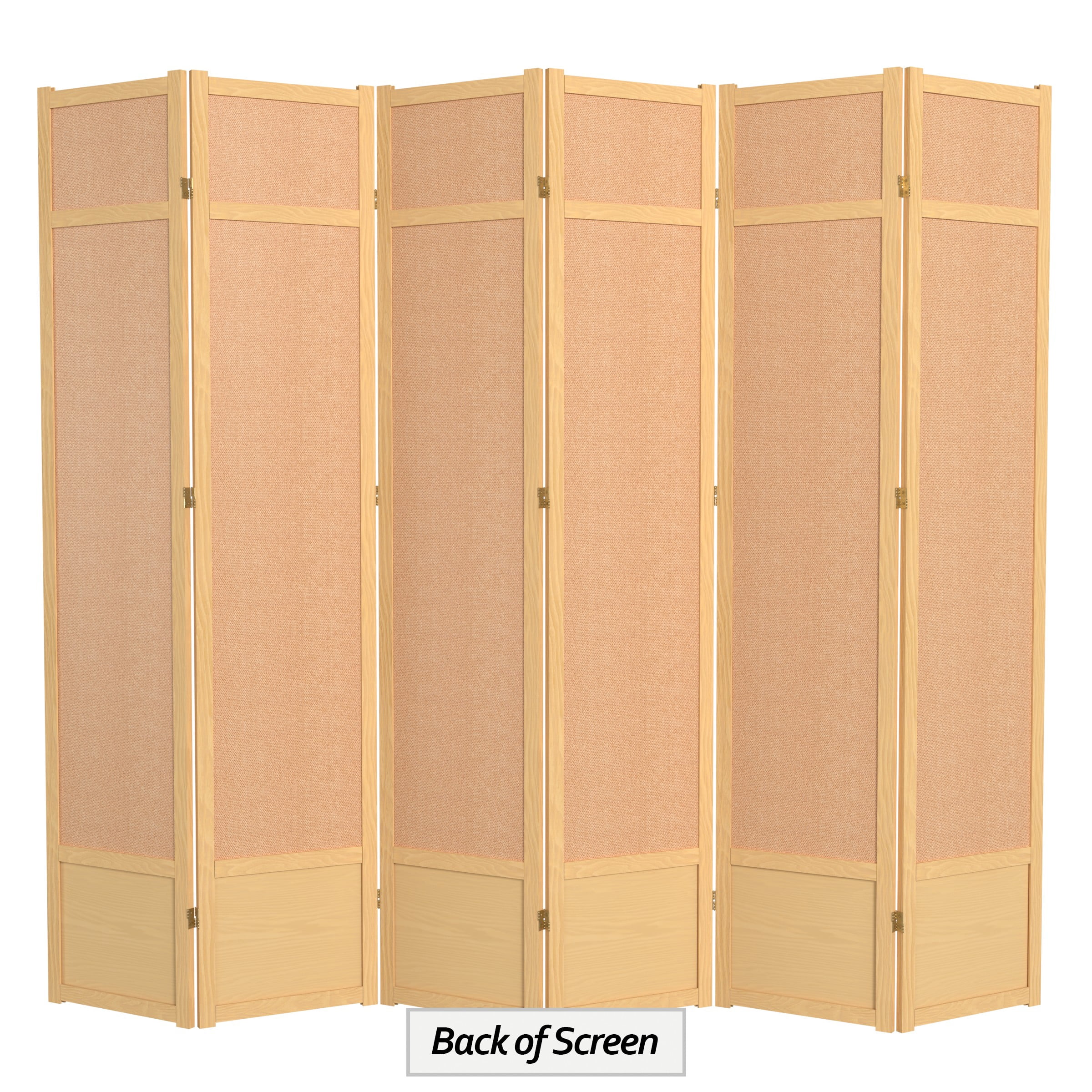 Red Lantern 7 ft. Tall Jute Shoji Screen - 6 Panel - Natural