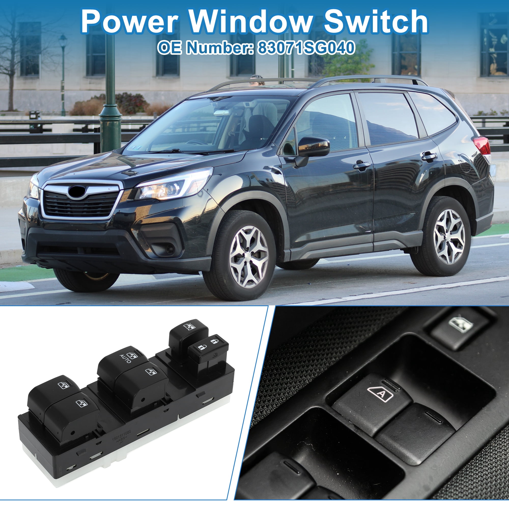 Unique Bargains Power Window Switch for Subaru Forester 2013-2015 Front Left Black