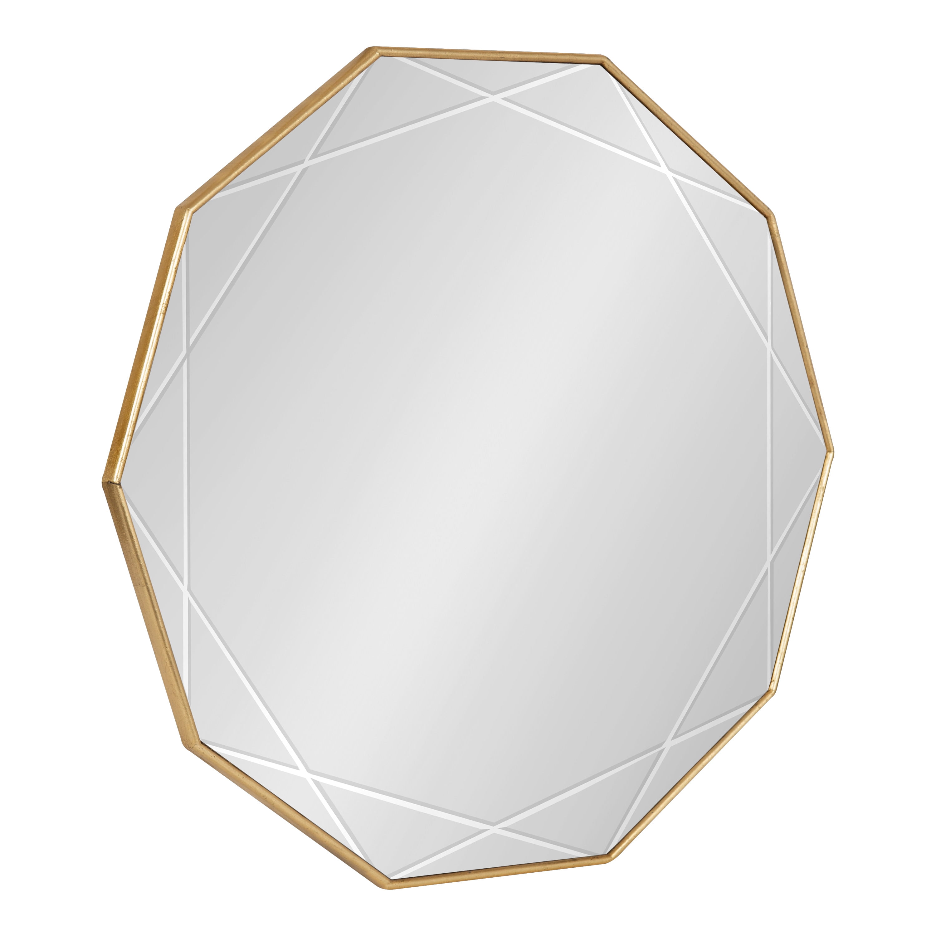 Gold Geometric Sunburst Round Vanity Wall Mirror