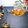 thumbnail image 3 of Glass Tea Pot Household Transparent Teapot Heat-resistant Tea Pot with Infuser for Home Office, 3 of 9