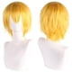 thumbnail image 1 of Zhuge Peluca de pelo corto unisex de anime, peluca de anime para cosplay, pelucas sintéticas resistentes al calor para fiesta de disfraces con flequillo, amarilla, 1 of 2