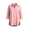thumbnail image 3 of Luvrsol Dressy Tops for Women Solid Tunic Length Long Sleeve Top Soft Cotton Loose Casual Outfits S-2XL, 3 of 5