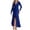 *Blue, variant on ClodeEU Women's Long Formal Dresses ,Sparkly V-Neck Long Sleeve Dress with Back Zipper Evening Gowns Wine,Womens Plus M
