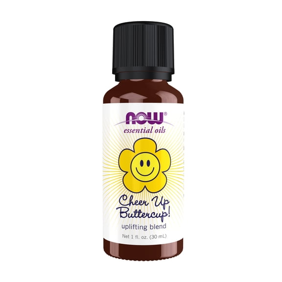 NOW Essential Oils, Cheer Up Buttercup! Oil Blend, Uplifting Aromatherapy Scent, Blend Pure Citrus Essential Oils, Vegan, Child Resistant Cap, 1-Ounce