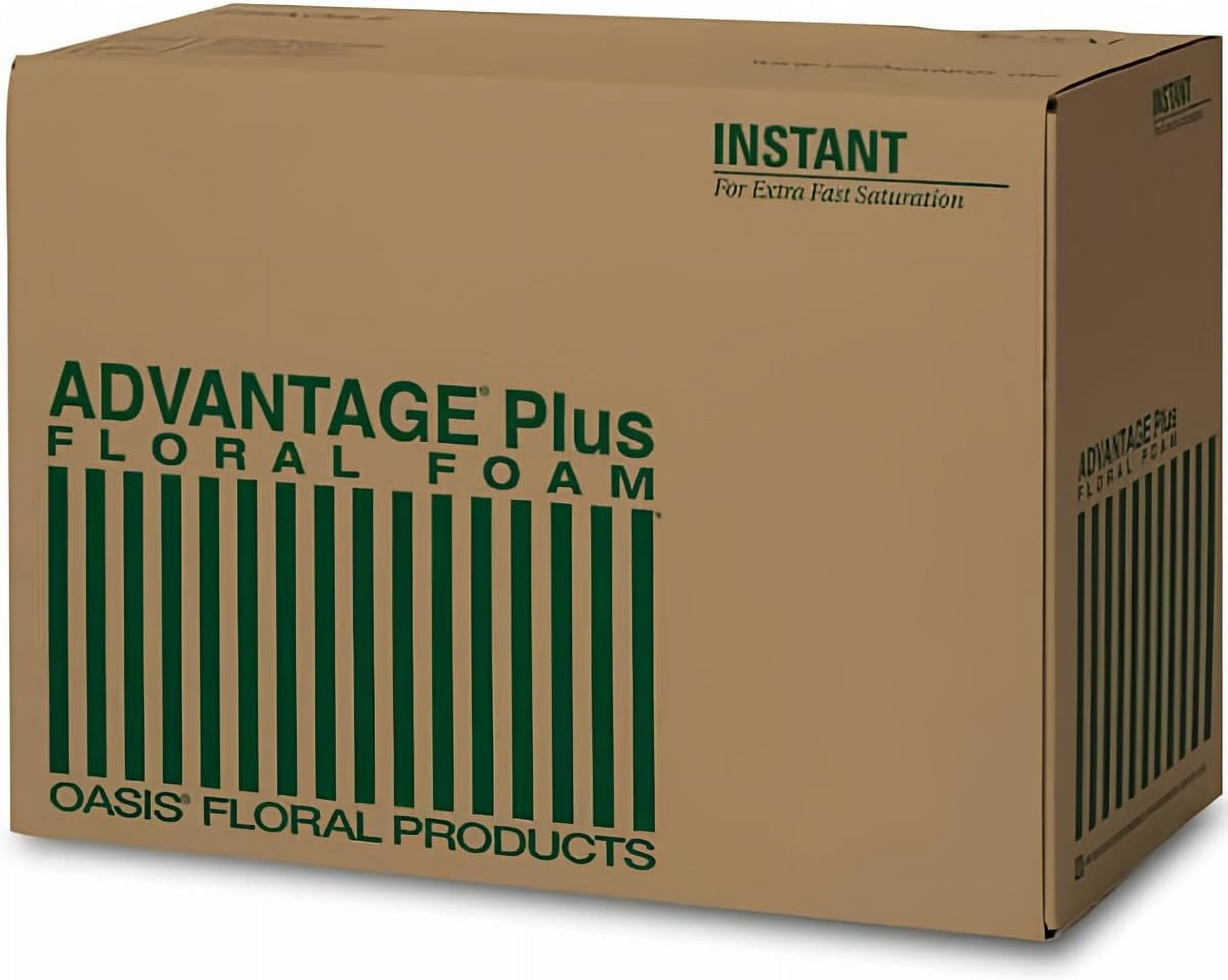 Oasis Advantage Plus Floral Foam Blocks, Bulk 48 Pieces - Flower Arrangement Supplies - Florist Grade Green Foam for Wet and