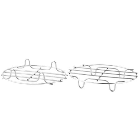 Unique Bargains Stainless Steel Cooker Steam Rack Cooking Ware Steaming Rack Stand 2 PCS