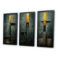 thumbnail image 3 of Designart "Indigo Stairway Minimal Grace IV" Modern Geometric Framed Wall Art Set Of 3 - Gold Abstract Geometric Frame Gallery Wall Set For Home Decor, 3 of 6