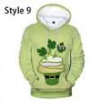 thumbnail image 3 of Sudadera con capucha y estampado de trébol de cuatro hojas para mujer y hombre, ropa con estampado 3D, para otoño e invierno, popular, para el día de San Patricio, 3 of 5