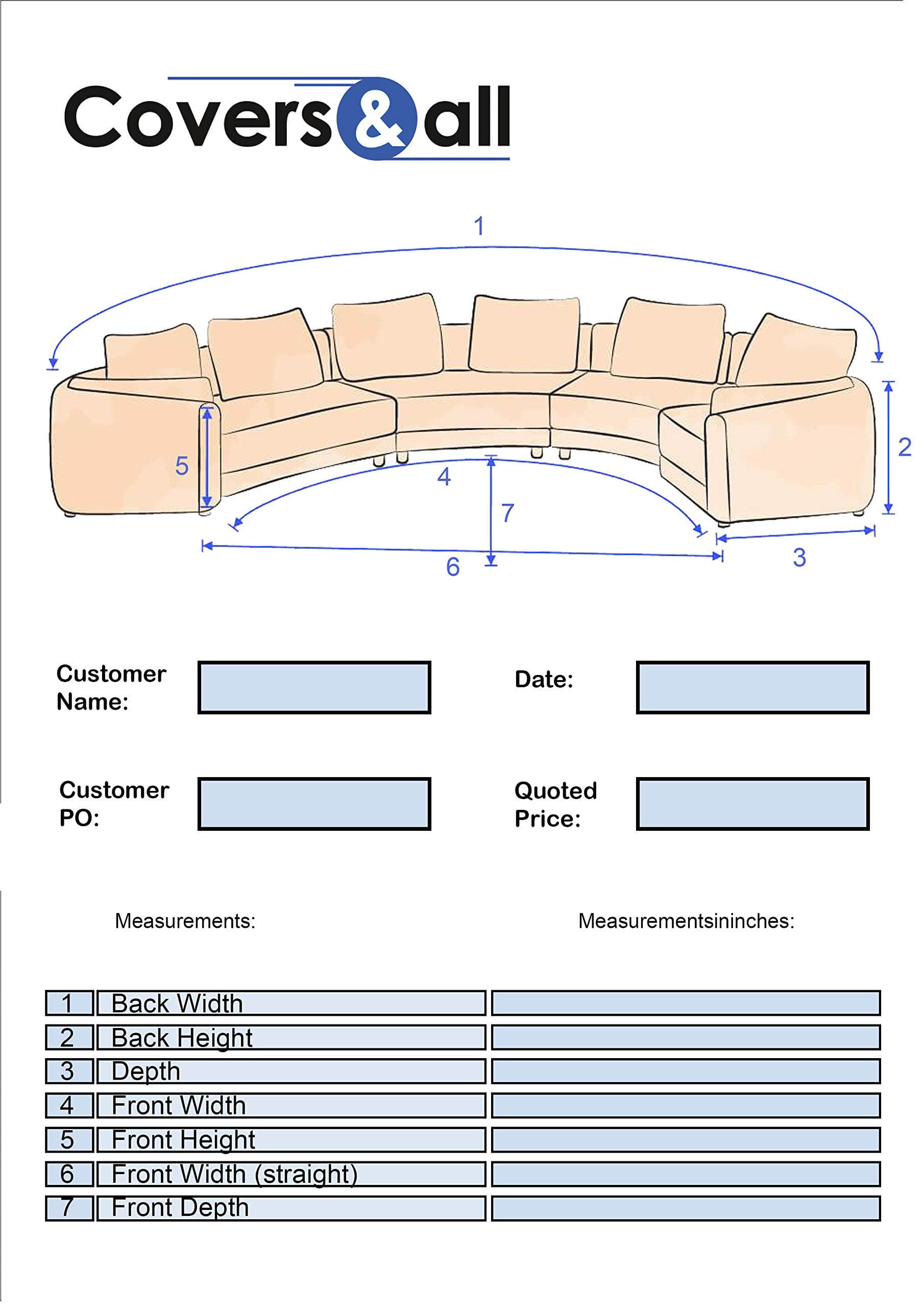 Covers&All Curved Outdoor Couch Cover, 1000D Waterproof, UV-Resistant Patio Furniture Cover