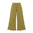thumbnail image 5 of Axiiglly Wide Leg Jeans for Women Trendy Ruffled Hem Button Zipper High Waisted Straight Leg Baggy Jeans Casual Loose Denim Pants with Pockets S-3XL, 5 of 8