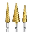 thumbnail image 1 of 3 Unids / Set Brocas De Cono De Acero De Alta Velocidad Con Vástago Hexagonal, Cortador De Abody 3 piezas, 1 of 7