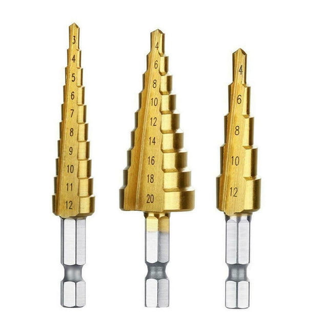 3 Unids / Set Brocas De Cono De Acero De Alta Velocidad Con Vástago Hexagonal, Cortador De Abody 3 piezas
