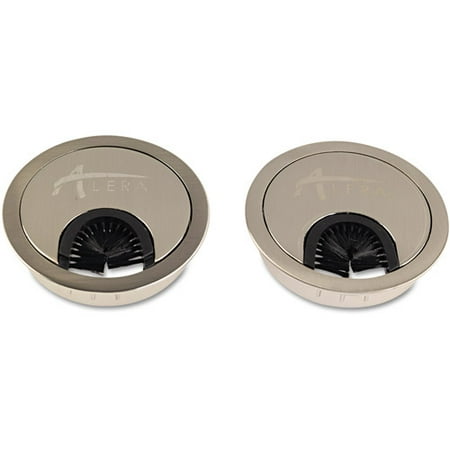 Alera Valencia Series Optional Grommets, Silver Metal, 2/Pack