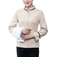 thumbnail image 1 of Uniformes de limpieza Mangas largas Cómodo recto Transpirable Ropa de camarera transpirable para hoteles Restaurantes Cafeteras Beige 3XL Estilo de las mujeres Sweethay LF000333-08, 1 of 7
