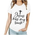 thumbnail image 2 of LSLJS Easter Haut à Manches Courtes Col Rond Imprimé Lettrage pour Femmes, Cadeaux pour Femmes, 2 of 5