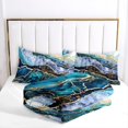 thumbnail image 3 of OMELA Marble Comforter Set King Size, 3 Pcs Modern Abstract Watercolor Decor Lightweight Comforter Set, Chic Gold Glitter Marbling Bedding Set for Adult Teen All Season, 3 of 9