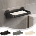 thumbnail image 1 of Bowayaoa Wall Mounted Toilet Paper Holder, No Punching Toilet Tissue Rack with Phone Shelf, Plastic Bathroom Tissue Storage Rack, Washcloth Holder for Bathroom, 1 of 7