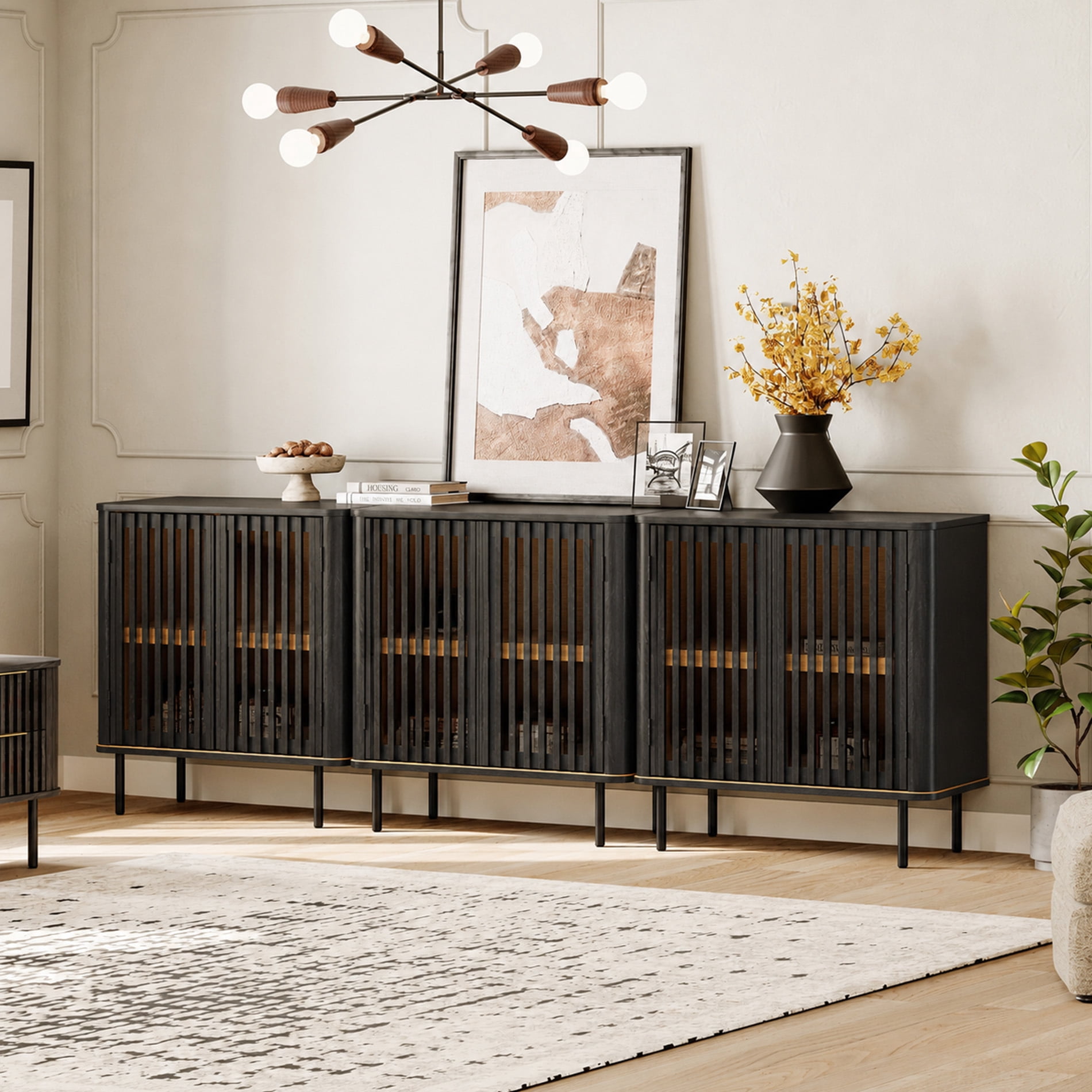 94.5" TV Stand for TVs up to 100", Entertainment Center Media Console Table for Living Room Bedroom, Black