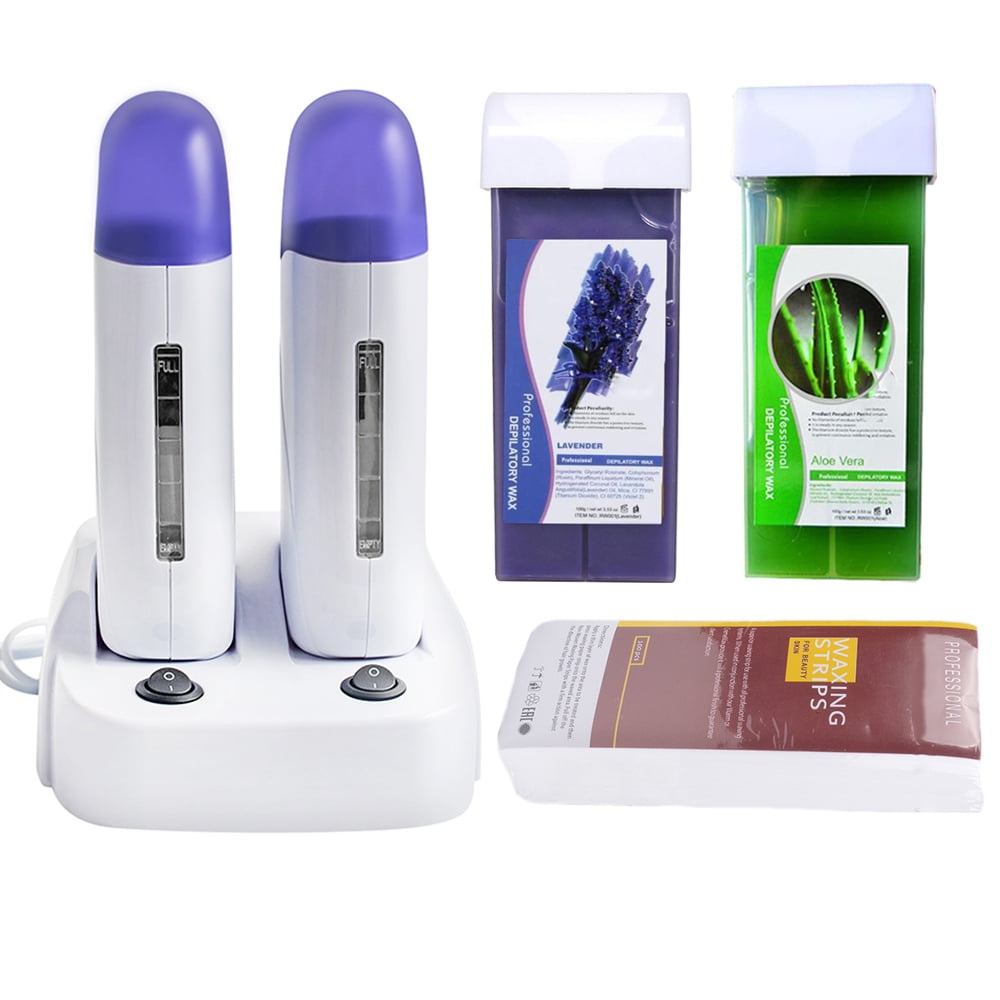 iMeshbean Double Depilatory Wax Heater Roller Body Hair Removal Roll On Waxing Machine with