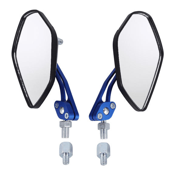 2PCS/Set Universal Rearview Mirrors Motorbike 360 Degree Rotation Scooter Side 8 / 10Mm Black Blue