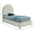 thumbnail image 3 of Meridian Furniture Rainbow Cream Velvet Twin Bed in Acrylic Finish, 3 of 9