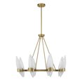 thumbnail image 2 of Warm Brass Eight Light Chandelier from the Nouvel Collection, 2 of 5