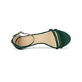 thumbnail image 4 of BLISSFUL STEP Sandales pour Femmes en Faux Suède à Bride à la Cheville à Talon Kitten à Enfiler à Brides Unies Vert 6,5, 4 of 7