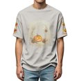 thumbnail image 5 of KLHDSF Mens Casual Halloween Print Top Lightweight Breathable Daily T-Shirt Round Neck Short Sleeve Loungewear Gray XL, 5 of 6