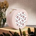 thumbnail image 6 of Fuzoiu Red Snake Print Portable Jewelry Box,Round Mini Leather Travel Jewelry Case,Small Travel Jewelry Organizer,Jewelry Holder for Ring Necklace Earring for Women Girls-Pink, 6 of 7