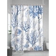 thumbnail image 5 of Fsddascl Summer Coral Shower Curtain Set - 72" x 78" Washable Bathtub Curtain with 12 Hooks, Ocean Fish Blue Shell Beach Animal Waterproof Fabric Stall Shower Curtains for Bathroom/Bathtub Décor, 5 of 6
