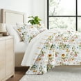 thumbnail image 2 of Comfort Canopy - California King Bedding Bundle, Patterned Microfiber Comforter and Solid Sheet Set in Cabbage Chintz Floral Stripe Clay, 2 of 13