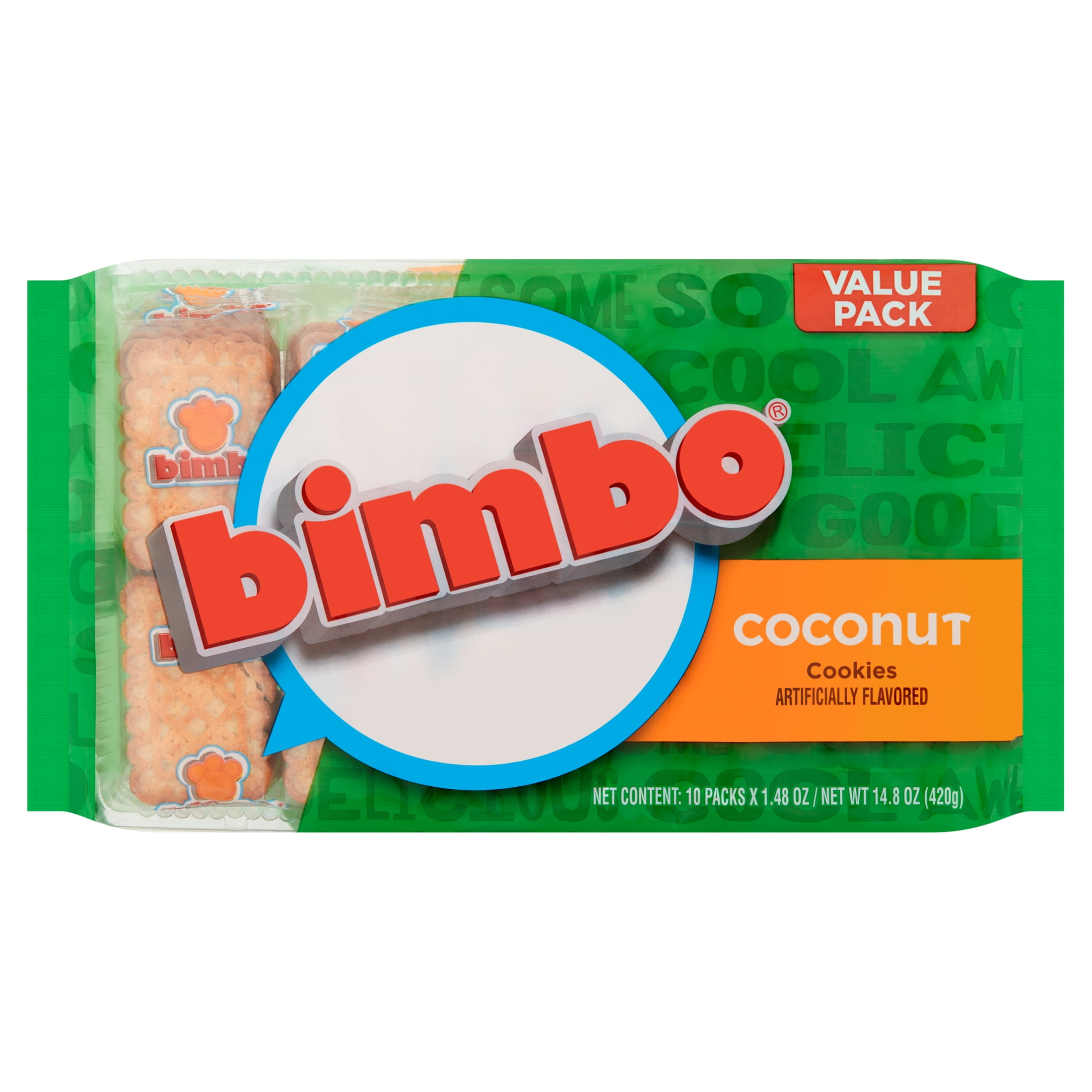 Bimbo Coconut Flavor Biscuit Cookie, Multipack, 1.5 oz, 10 Count