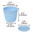 thumbnail image 2 of Home Garden Office Plastic Stripe Pattern Plant Planter Container Flower Pot, 2 of 7