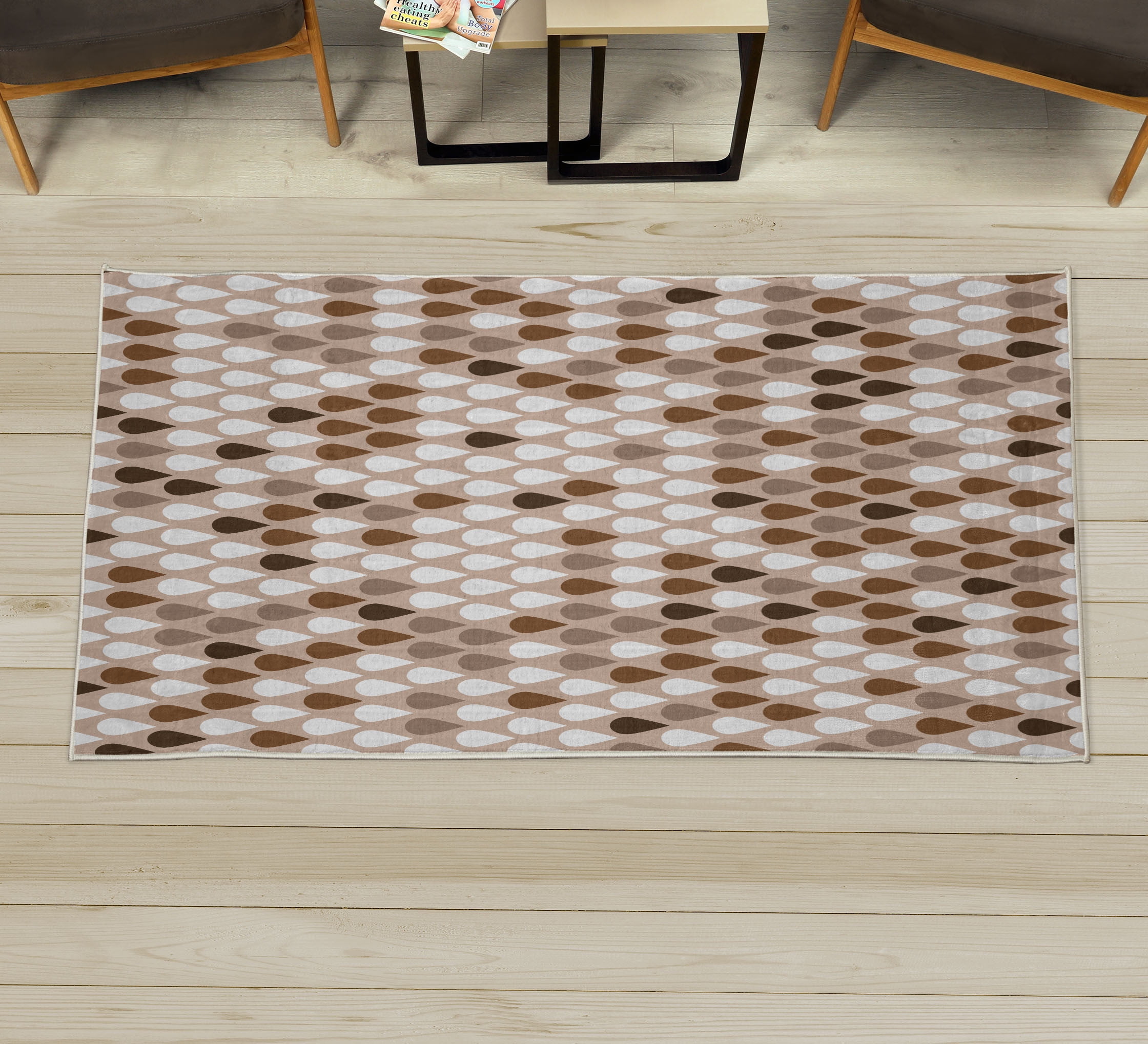 Nature Decorative Rug, Repeated Minimalist Rain Drops Splashes Tears of ...