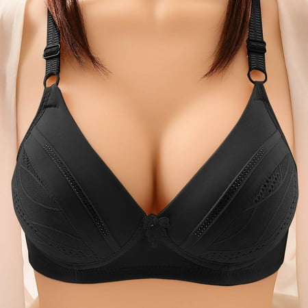 Staron Daisy Bras for Older Women Comfort Push Up No Underwire Bralettes Sport Everyday Wireless Bras Stretch Solid Color Breathable Bra