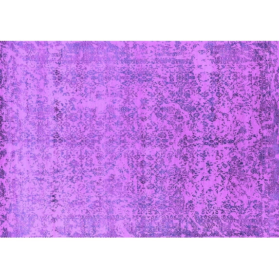 Ahgly Company Indoor Rectangle Oriental Purple Industrial Area Rugs, 7' x 9'