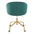 thumbnail image 6 of Claire Task Chair, Home Office Chair with Wheels, Gold Office Chair, Office Chair with Wheels, Computer Chair, Home Office Desk Chair Comfy, Contemporary Desk Chair (Green Velvet), 6 of 6