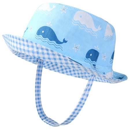 Vbiger Kids Sun Protection Hat UPF 50+ Sun Hat Bucket Hat with Double-sided Design and Improved Self-adhesive Strap, suitable for kids between 1-2 years