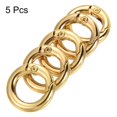 thumbnail image 3 of GFDYREE 18x11x3.5mm Spring Gate O Rings, 5 Pack Round Snap Clip Zinc Alloy for Keyrings Buckle, Gold, 3 of 5