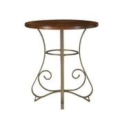 Powell Hamilton Round Pub Table, Matte Pewter and Bronze