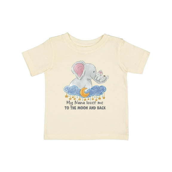 Inktastic My Nana Loves Me to the Moon and Back Elephant Family Boys or Girls Baby T-Shirt
