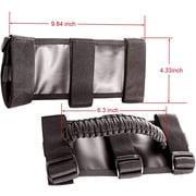 iFJF Black Grab Handles Nylon Weaving Roll Bar Grab Handles for Jeep Wrangler YJ TJ JK JKU JL JLU 1987-2020 Unlimited Models Canvas Grab Handles with Adjusting buckle Large Durable Safe Drive